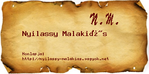 Nyilassy Malakiás névjegykártya